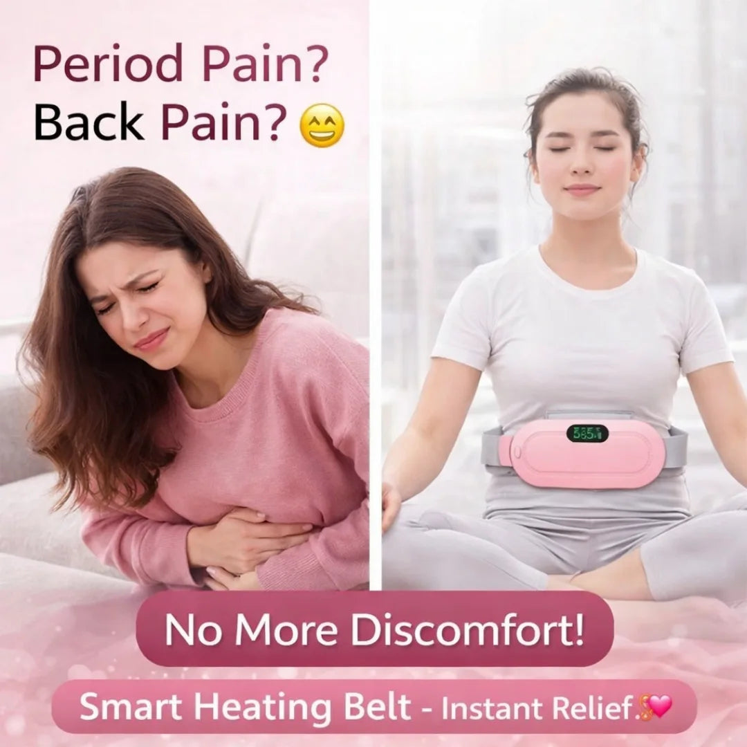 حزام التسخين والتدليك المحمول لتخفيف آلام الدورة الشهرية سريعًا
